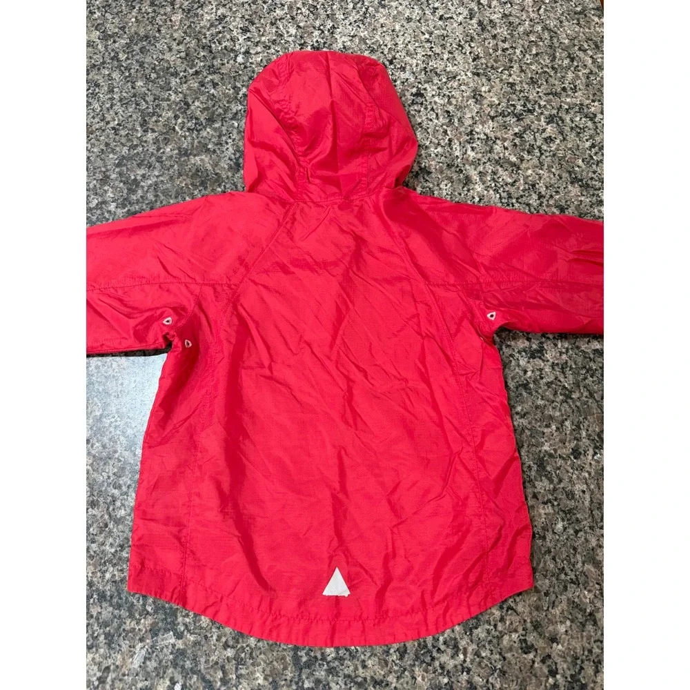 LL Bean Discovery Rain Jacket Kids 6X-7 Red Hooded Mesh Lined Windbreaker 0BVR4